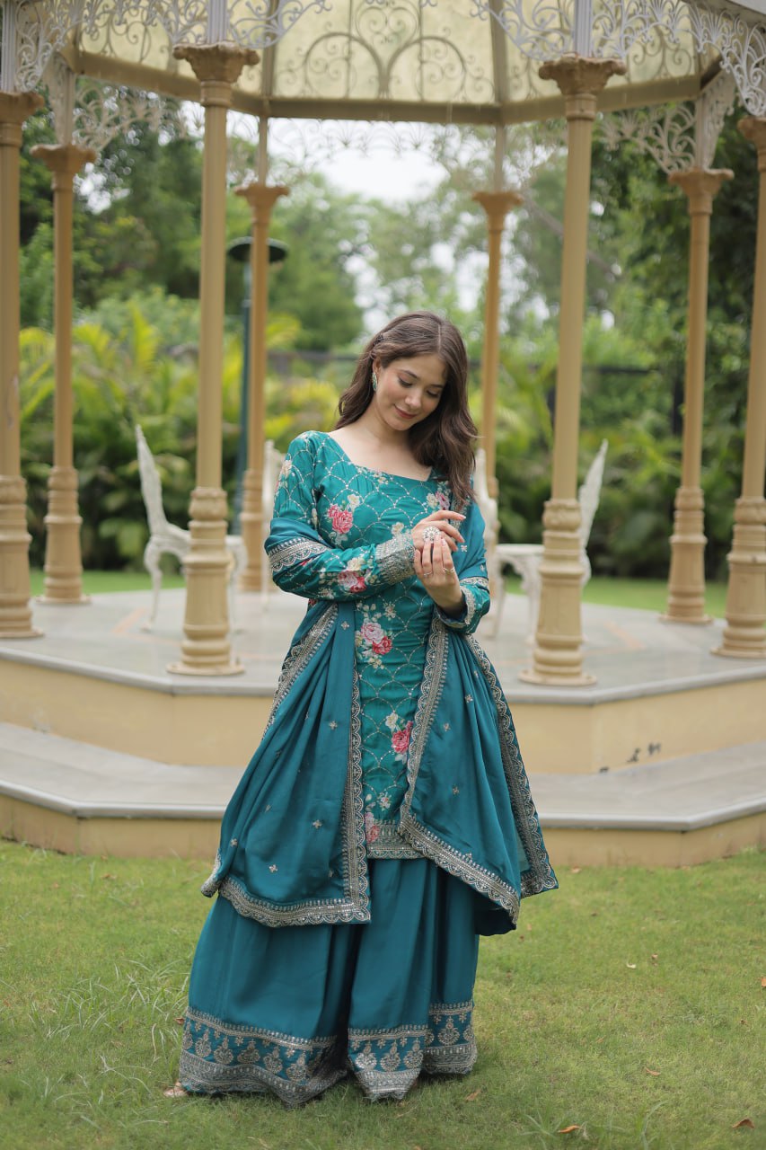 KURTI-PLAZOO-DUPATTA