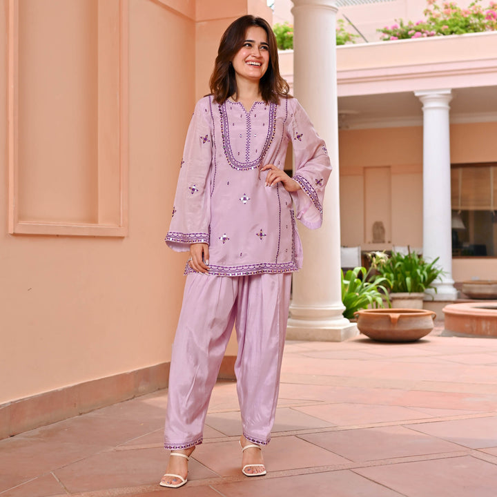Amazing Trendy Purple Colored Look Co-ord Set