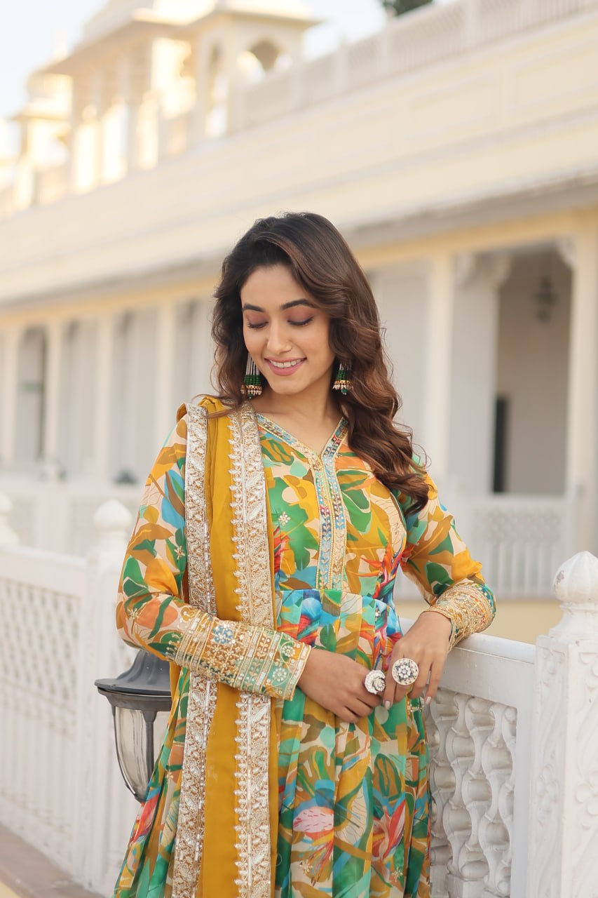 PREMIUM READYMADE GOWN WITH DUPATTA SET