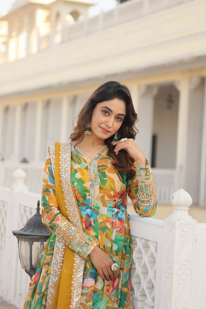 PREMIUM READYMADE GOWN WITH DUPATTA SET