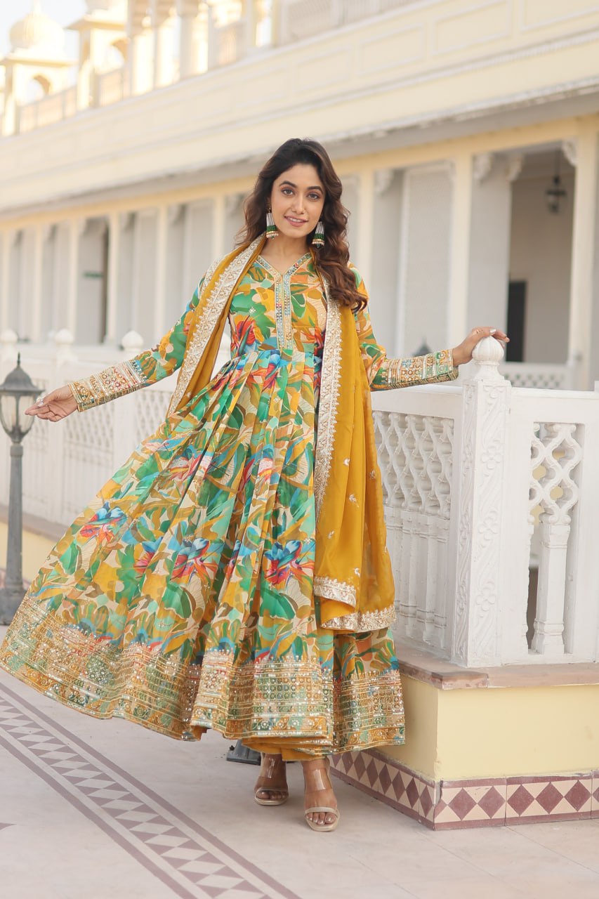 PREMIUM READYMADE GOWN WITH DUPATTA SET