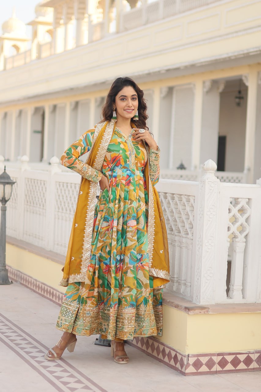 PREMIUM READYMADE GOWN WITH DUPATTA SET