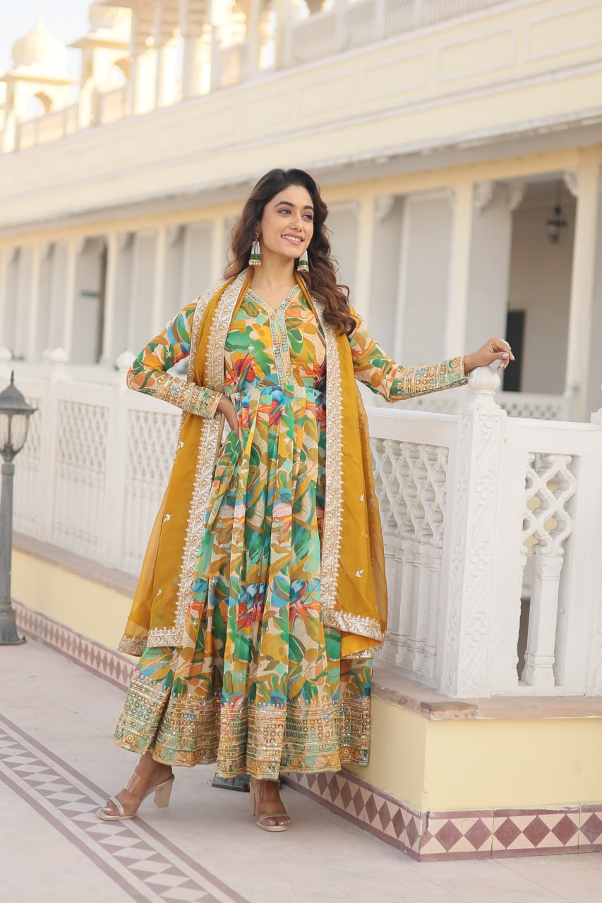 PREMIUM READYMADE GOWN WITH DUPATTA SET