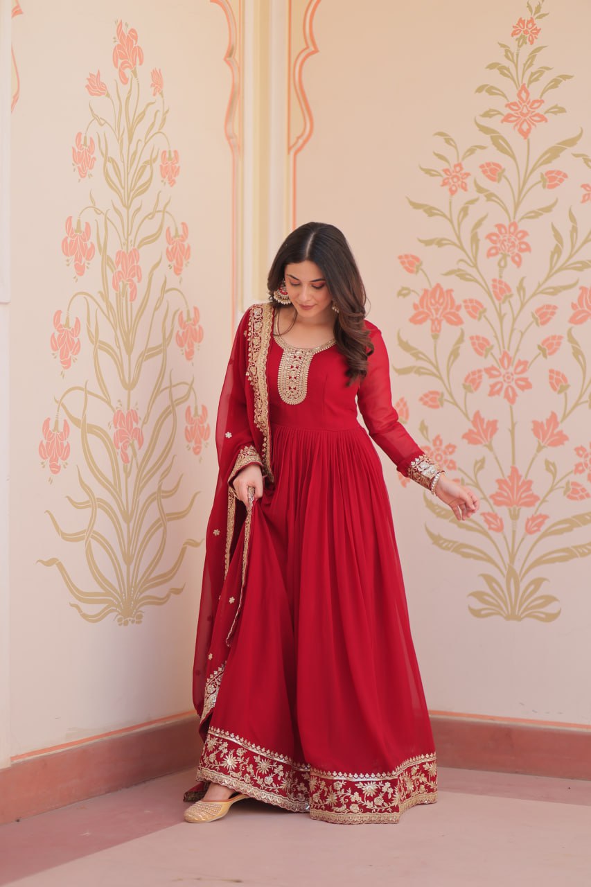 Georgette with Zari & Sequins Embroidered Gown