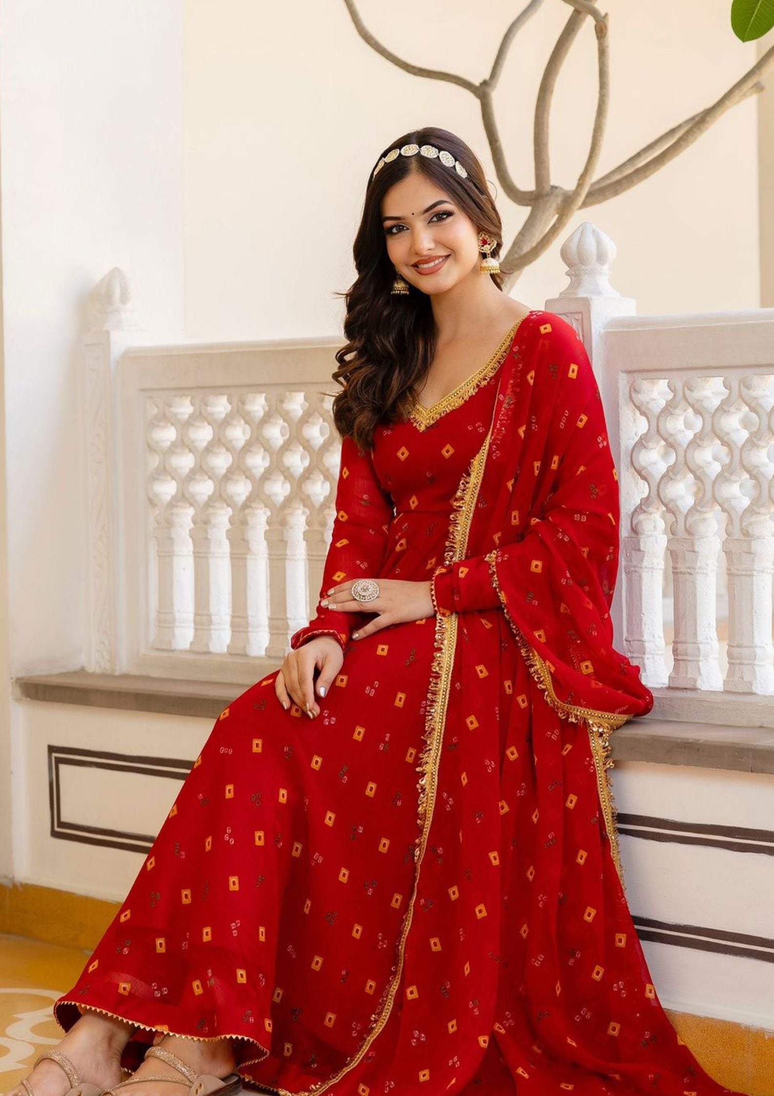trending Designer Red Kurta Set