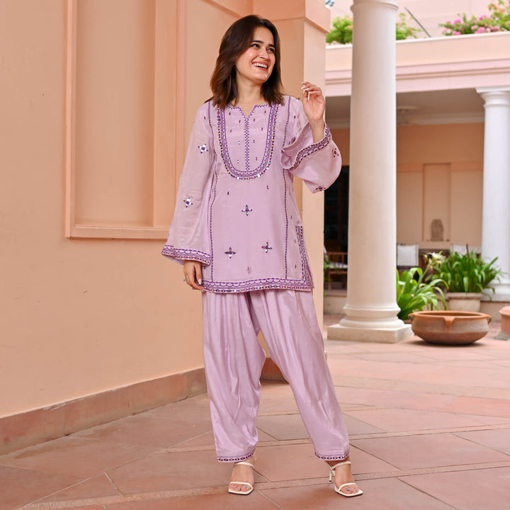 Amazing Trendy Purple Colored Look Co-ord Set