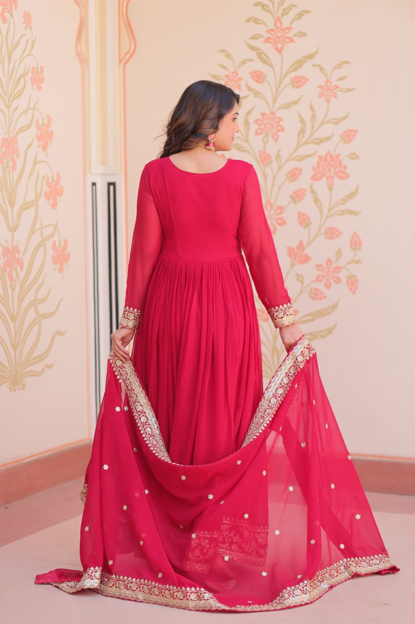 Georgette with Zari & Sequins Embroidered Gown