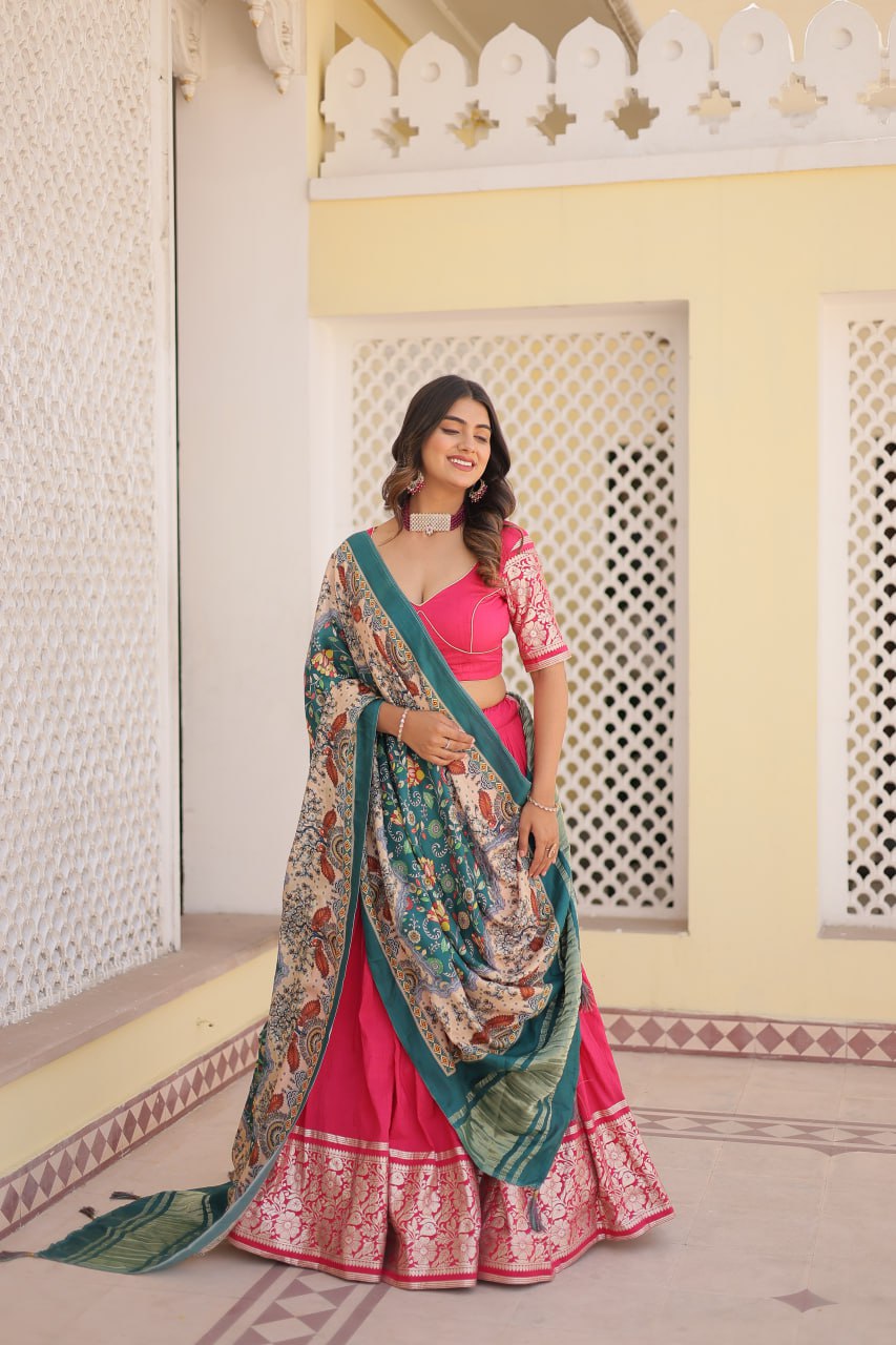 Experience the allure of Trending Viscose Lehenga Choli With Gajji silk Dupatta. Discover the perfect fusion of elegance and grace. Shop now for a timeless appearance