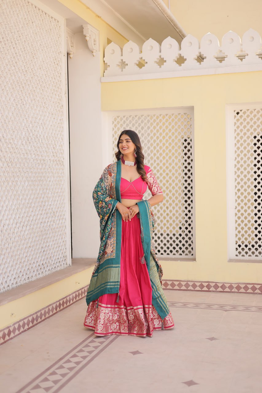 Experience the allure of Trending Viscose Lehenga Choli With Gajji silk Dupatta. Discover the perfect fusion of elegance and grace. Shop now for a timeless appearance