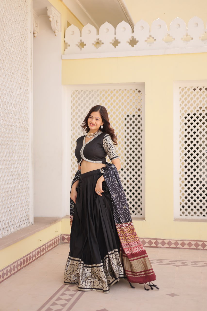 Experience the allure of Trending Viscose Lehenga Choli With Gajji silk Dupatta. Discover the perfect fusion of elegance and grace. Shop now for a timeless appearance